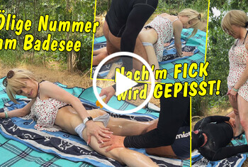 TV_Helena_Kimberly: Ölige Nummer direkt am Badesee! Nachm Fick wird noch kräftig gepisst!