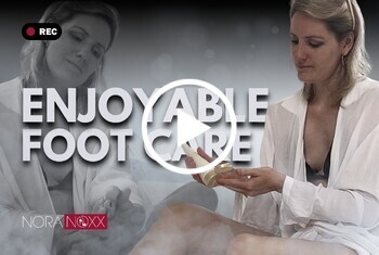 Enjoyable foot care to j**k off