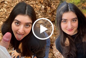 LeahSnuSnu: Schwanz Abmelkung im Wald! Ich schlucke alles!