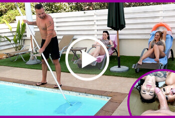 Lina-Mila: POOLBOY VERFÜHRT?! SPERMAFRESSE FÜR FRECHE DREIER SCHLAMPEN!