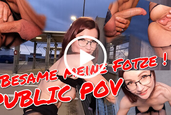 TinyEmily: Besame meine Fotze ! Public ! POV ! Nylon ! Heels !!!!!