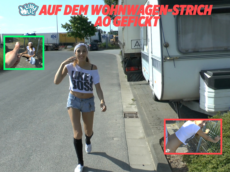 Auf dem Wohnwagestrich AO gefickt Der Sommer kommt und wie immer bin ich mal wieder pleite. Party\'s, Shopping und das am See rumgehänge mit meinen Freunden hat mir mal wieder ein Loch ins Portemonnaie gebrannt. Zum Glück helfe ich manchmal auf dem Wohnwagen Strich in Köln-Deutz aus und lasse mir für Taschengeld meine Pussy vergolden. Als ich mal wieder los will zum See zum chillaxen mit meinen Freunden kommt noch ein Freier zu mir und fragt nach einem Quickie. Aber der Laden ist schon zu und die Gummis mit eingeschlossen. Da kann man nichts machen! Oder doch? Klar man kann ja neben dem Wagen blank im freien ficken. Hehe.