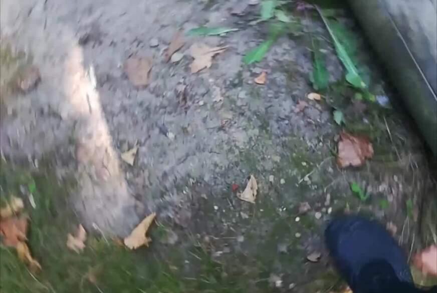 Nylonj***e: Outdoor Balancieren in Feinstrumpfhose