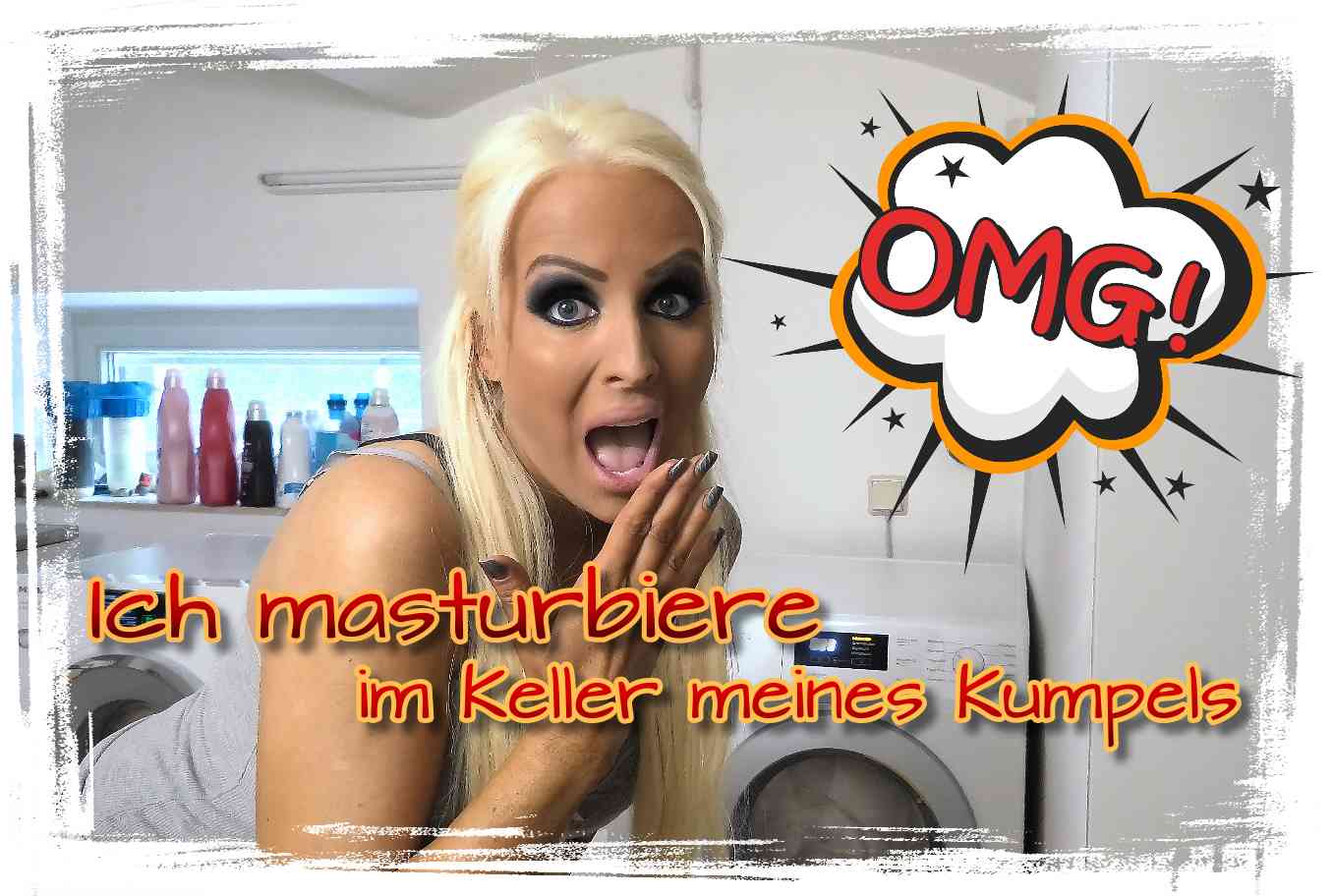 OMG ! Ich masturbiere im Keller meines Kumpels! Oben steigt die Party und hier bin ich ungestört, verdammt ich bin so geil auf ihn. Warum checkt er das nicht? Ich bin so geil geworden das ich mir es hier einfach besorgen muss. Ab auf den Trockner der brummt sogar schön mit ;-)