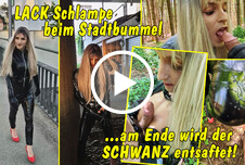 Stadtbummel als Lack Schlampe! Nach Public-Wichsen muss sein Schwanz entsaftet werden! FULL CLIP! Nu ab 25 Blond Transen Public Wald Silikon Tittenfick DWT Handschuhe HighHeels Lack/Latex/Leder Masturbieren Wichsen Blowjob Cumshot Nahaufnahme Outdoor Posing 