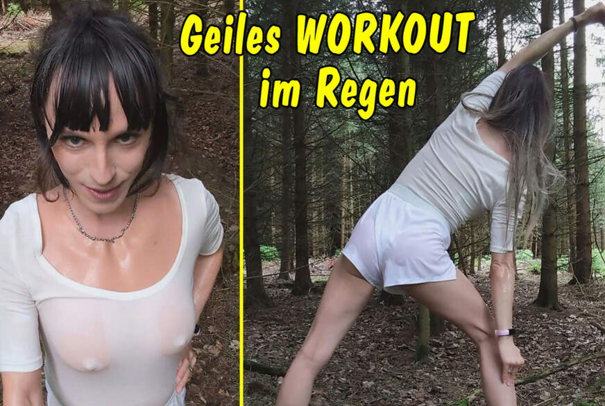 Geiles Workout im Regen! Klatschn**s wird auch noch der S*****z g******t! von TV_Helena_Kimberly