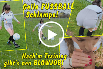 Endlich wieder Zeit für Outdoor Sport. Und da hab ich mir gedacht: hol ich mir doch meine Fußballschuhe aus’m Schrank und geh ne Runde kicken. Ist schon ewig her, dementsprechend bin ich ein bisschen aus der Übung. Aber egal, in meinem sexy Fußball-Outfit mach ich trotzdem ne gute Figur. Denkt sich wohl auch der Typ, der vorbei kommt. Er filmt mich mit seinem Handy, das gefällt mir. Ich lass ihn ein bisschen mitspielen, aber mir ist natürlich klar, worauf er wirklich aus ist. Also gehn wir schnell in ein nahes Waldstück und da b**s ich ihm seinen geilen langen S*****z, bis er mir in den Mund s*****t! Die schöne S***e hol ich natürlich raus aus dem Mund und verteil sie auf meinem Trik*t. Na wenn’s mit meinen Fußballkünsten zwar nicht weit her ist, aber in Sachen B**wjob gehör ich auf jeden Fall ins Nationalteam!#tranny, Transvestit, trans, transgender, TV, transsexuell, ts, shemale, she-male, s***y, s***ygirl, s*******t, Outdoor, public, Öffentlichkeit, b**sen, B**w