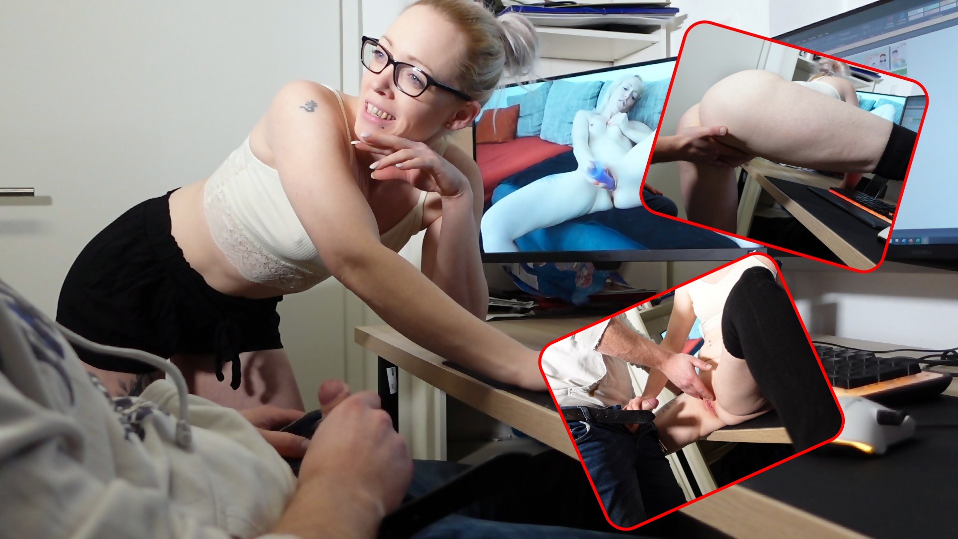 Voll ERWISCHT!!! Der dreiste Wixxer! Da passt Frau einmal nicht auf und lässt den PC an.... Mein bester Freund der Wixxer schleicht sich einfach an meinen Computer, sieht sich meine geilen Clips an und wichst sich seinen Schwanz. Nur da hab ich ihn eiskalt erwischt. Erst war ich ein bisschen sauer aber was soll ich sagen... kannst du Ihn verstehen? Meine Devise ist immer noch \