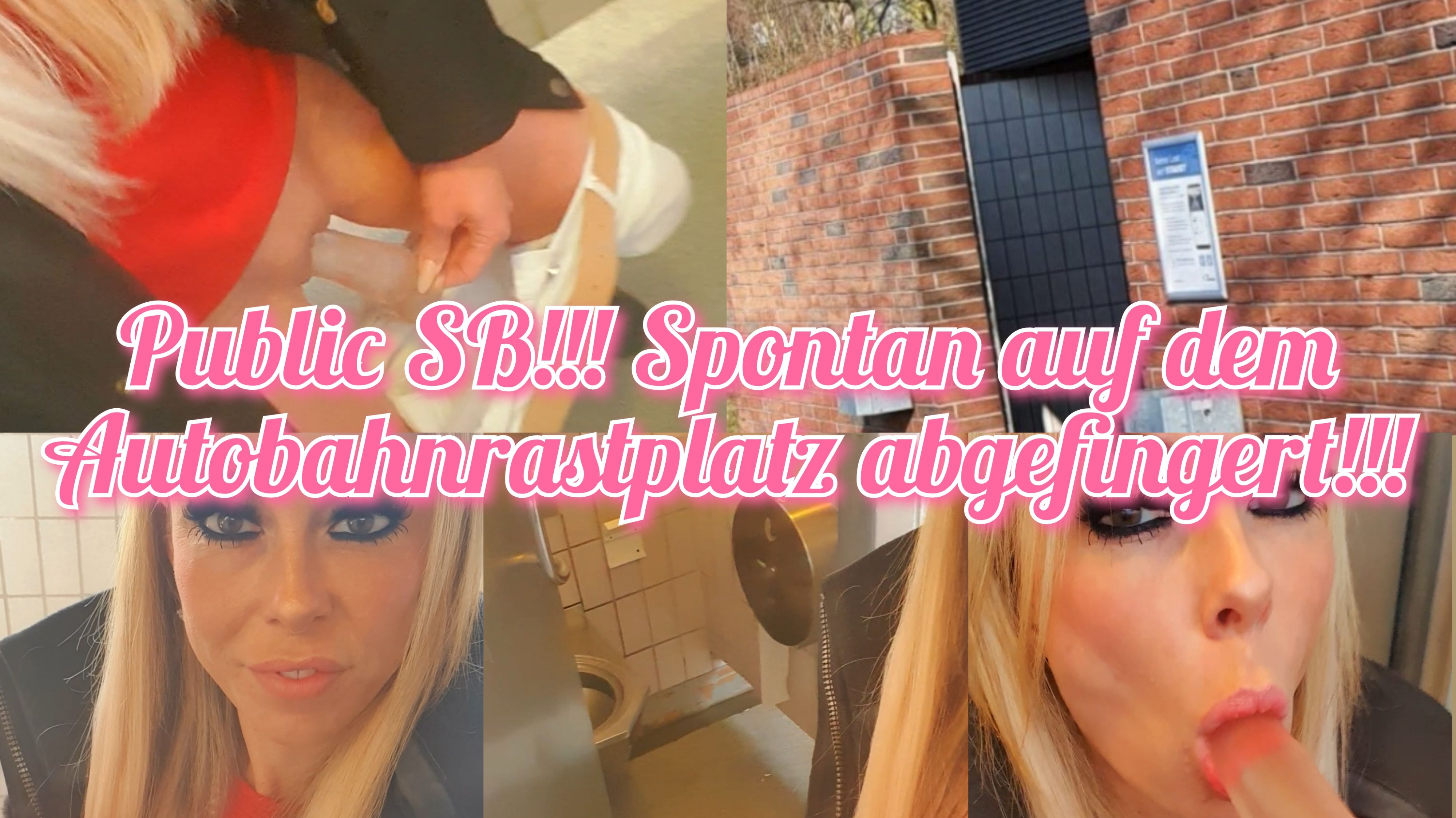 Public SB!!! Spontan auf dem Autobahnrastplatz abgefingert!!! Hey mein Lieber,

Ich war auf dem Weg zu einer Freundin, als ich auf der Fahrt dorthin, plötzlich unfassbar geil wurde!!! Und da kam mir eine spontane Idee. Ich steuerte den nächsten Autobahnrastplatz an! Ein geiler Public SB auf einer öffentlichen Rastplatztoilette, hat mich immer schon gereizt. Dort angekommen und geparkt, fiel mir direkt auf, dass der Parkplatz voller LKW\'s war. Es war Sonntag und somit extrem viel los hier. Umso spannender und aufregender war es für mich. Ich steckte noch schnell meinen Dildo in die Jacke und machte mich auf den Weg zum Toilettenhaus. Die Decken der Toiletten waren alle offen, sodass ich die Männer nebenan die ganze Zeit hören konnte. Und ich war mir sicher, dass diese mich definitiv ebenso hören konnten! Ich besorgte es mir hemmungslos in der Kabine und schob mir meinen Dildo immer wieder lustvoll in meine feuchte Fotze!

Ob einer der Trucker meinen mega Orgasmus gehört hat?