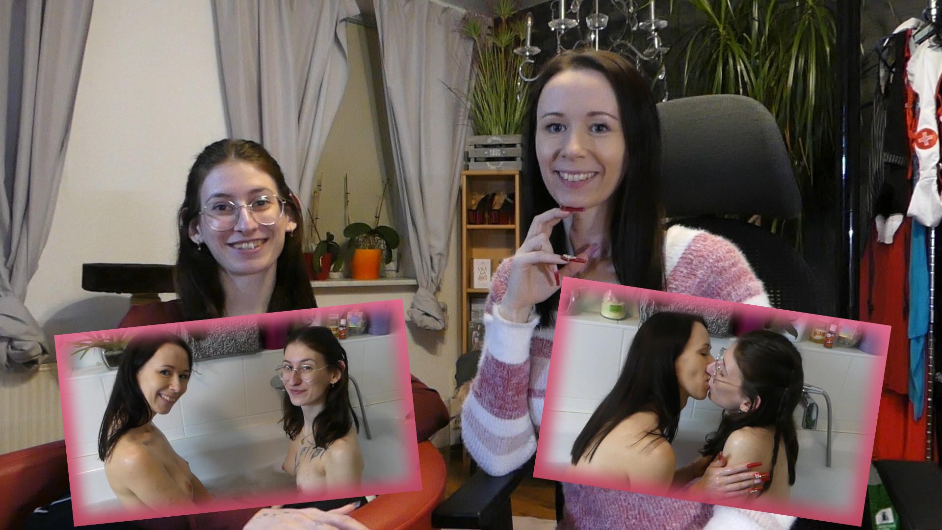 Langsam kommen wir uns näher! Mit Emma in der Badewanne! Ich habe viele Wünsche bekommen, dass ich mit meiner neuen Nachbarin Emma ein paar gemeinsame Videos mache. 
Wir sind uns inzwischen schon etwas näher gekommen und neulich spontan beide in die Badewanne gegangen!
Das war schon ein sehr intimer Moment, mich zusammen mit ihr in meine heiße Wanne zu setzen und uns gegenseitig über unsere Brüste zu streicheln. 
Schreib mir doch, wie es dir gefallen würde uns beim Baden Gesellschaft zu leisten.