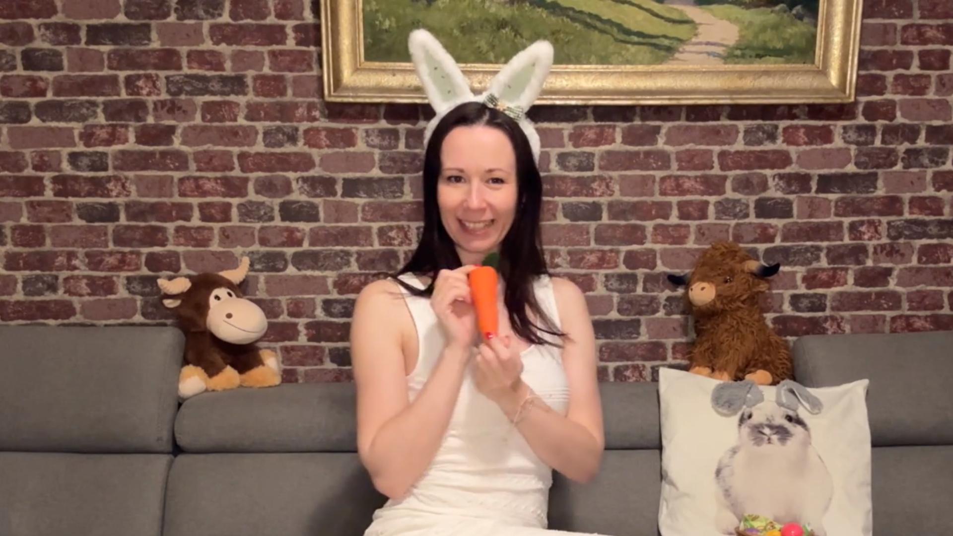 Der Osterhase ist unterwegs Der Osterhase hat in seinem Körbchen Gemüse gefunden 
Was man damit wohl so alles anstellen kann?