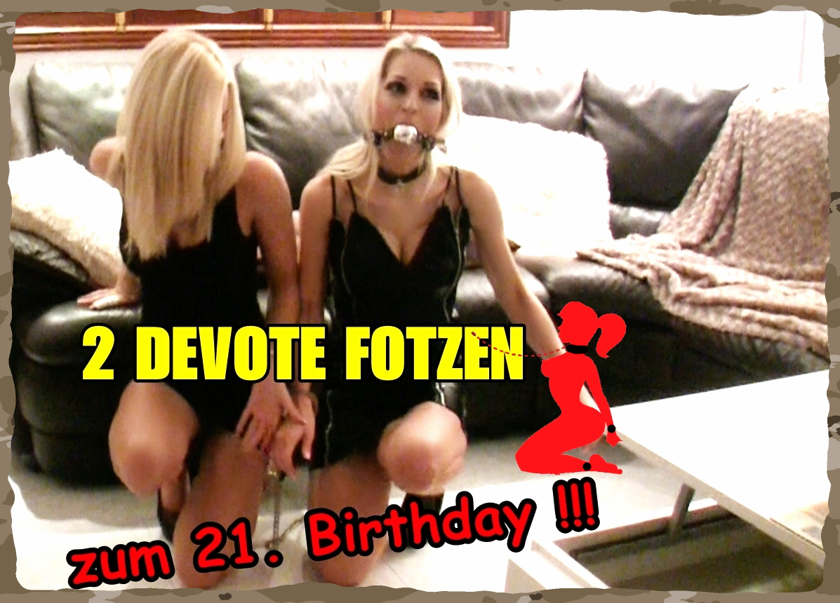 Zwei devote Fotzen benutzt zum 21. Birthday!! Ein dominanter (Master) User hatte Geburtstag und wünschte sich nichts Sehnlicheres als einen Fick mit 2 devoten Sklavinnen , die gefesselt und mit Gagball geknebelt ihm zu Diensten gefügig alles mit sich machen lassen was er will. Sich wie 2 devote Matratzen schön von ihm benutzen und ficken + massivst besamen lassen!! Das hörte sich total interessant an und wir waren natürlich sofort dabei auch wenn wir schon etwas Bedenken hatten uns von so einem Master benutzen zu lassen, aber was solls! Da wir schließlich auch devot sind hatten wir damit absolut kein Problem , haben uns geile Wetlookkleidchen für ihn angezogen und wurden nicht enttäuscht .. ;-) schaut selbst wie geil er uns benutzt und durchgezogen hat!!