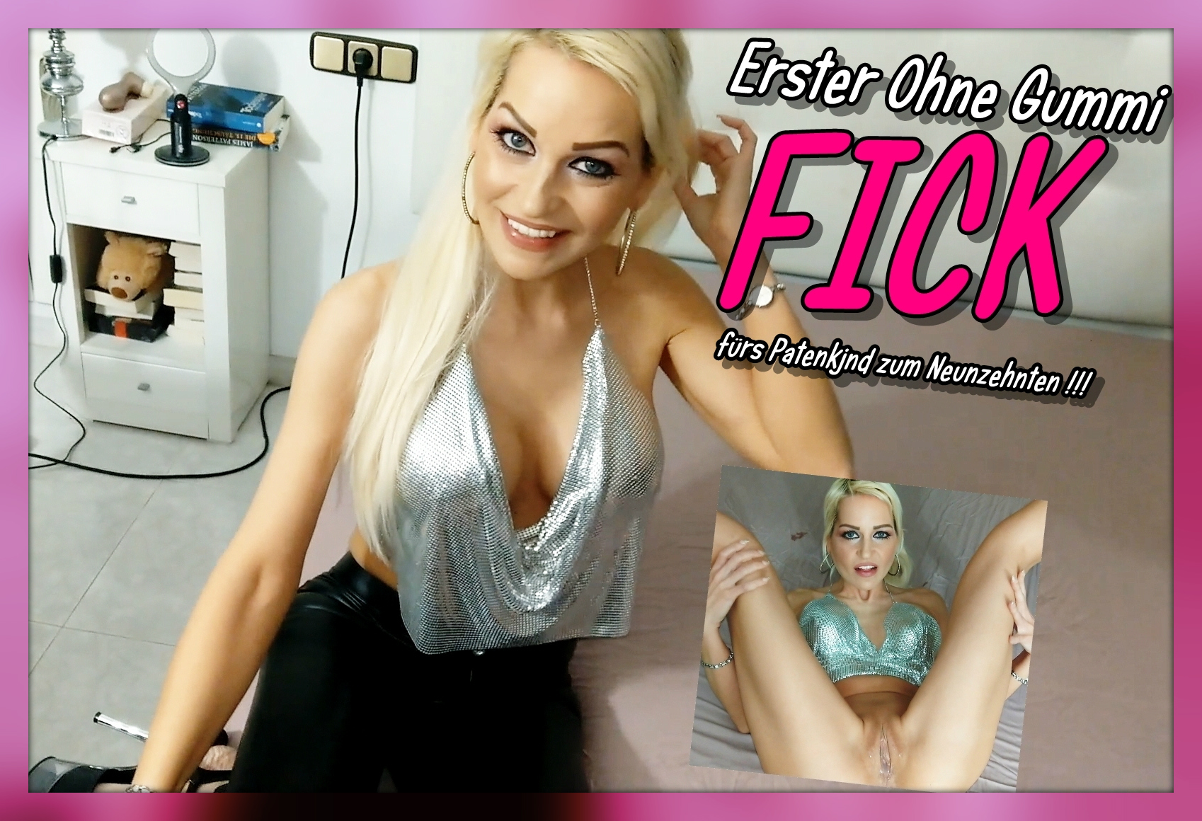 Erster Ohnegummi Fick fürs Patenkind zum Neunzehnten !!! Ich hatte mich schon ganz besonders auf diesen Tag gefreut^^ Mein Patenkind ist noch Jungfrau und grade Neunzehn Jahre alt geworden, außerdem ist er wie ich erfahren habe auch ein großer Fan von mir, er folgt mir auf socialmedia und liked alle meine geilen Bilder ! :o Deshalb hatte ich mir für ihn eine ganz spezielle Überraschung ausgedacht für ihn : Seinen ersten Fick mit einer Frau vor der Kamera und er durfte alles schön pov mitfilmen als Geschenk zu seinem neunzehnten Geburtstag ; Glaube mal damit hatte der überhaupt nicht gerechnet ..aber als wir dann zusammen auf meinem Bett saßen ist er ganz schnell aufgetaut. Ich habe nicht lang gefackelt und vor allem wie schnell die ganze Sache auch abgelaufen ist hihi Da hatte wohl einer mächtig Druck auf der Leitung und  er fand danach ein schöneres Geschenk hat er von niemanden gekriegt - das kann ich mir sehr gut vorstellen :XD