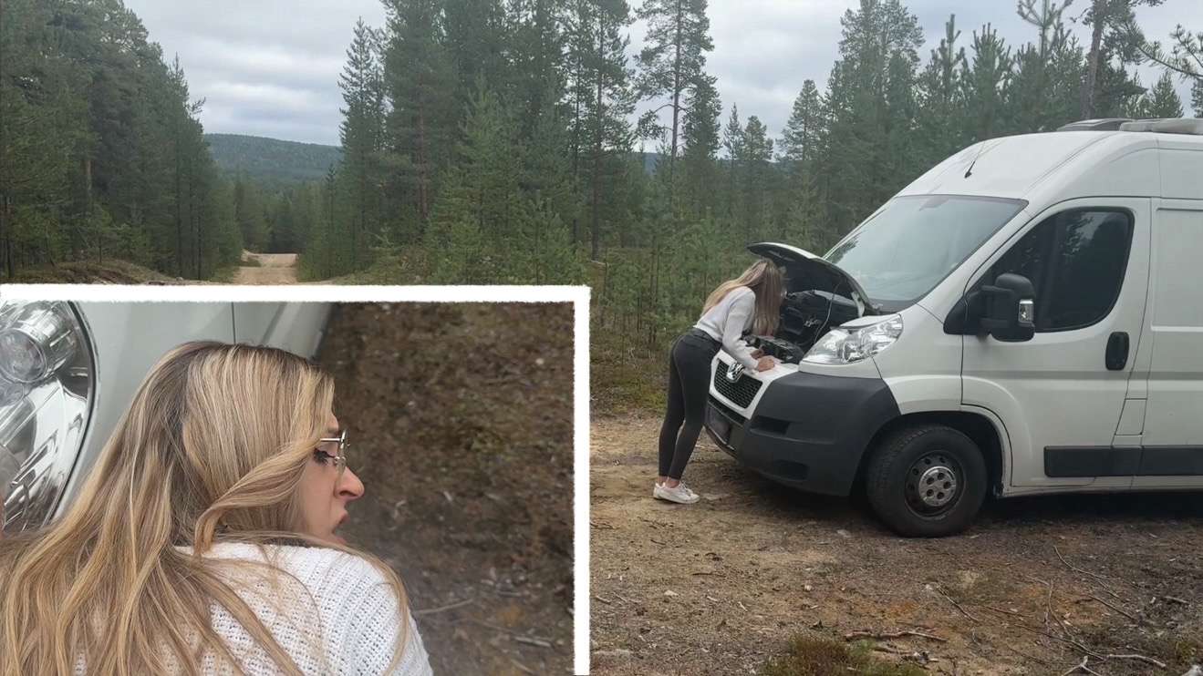 Ich bin mit meinem Camper liegen geblieben, und ein fremder Mann bot mir seine Hilfe an. Dafür habe ich ihm eine geile Belohnung gegeben.?