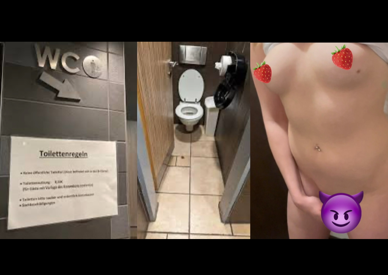 Ich schiebe mir in der MC Donalds Toilette einen Dildo in meine süße kleine Pussy und mache es mir selber während ich auf mein BURGER warte.. Bin auf dem Video nicht 100% rasiert, bitte nicht drauf achten  