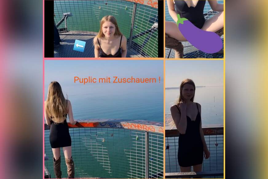 haney-nanny: .Public Pippi auf dem Aussichtsturm am Bodensee mit Zuschauer