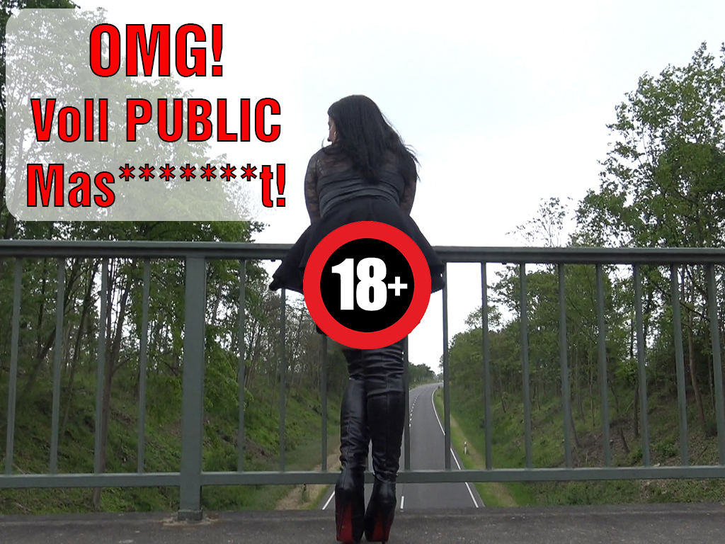 Diese geile Aktion, hat mega viele Leute schockiert, vor allem die LKW-Fahrer! Knappe Klamotten und meine heilen neuen overknee-Stiefel, bringen mich richtig in Fahrt. Ich hatte den Drang, auf der Brücke, jeden der vorbei kommt, meine blanke nasse Fotze zu zeigen. Ich wurde so oft angehupt, das hat mich noch heißer gemacht! Soll ich das auch mal bei dir in der Stadt machen?