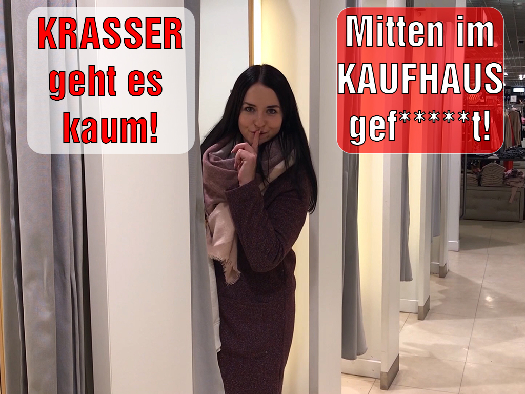 Spontan ist doch immer am Geilsten oder nicht?! Ich gehe schön shoppen und dabei merke ich schon wieder wie feucht meine Pussy wird! Was soll ich nur tuen?! Kein geiler Kerl in der Nähe! Eine paar Sachen geschnappt und ab in die Umkleidekabine. Schön die nasse Muschi gefingert! War ja klar das die wieder klatschnass war! Kenne meine Pussy ja! Also schön die Fotze gestopft bis es mir geil kommt! Public in der Umkleide. Dann wieder aus aus der Umkleide und einfach so machen als ob nix gewesen wäre und weiter shoppen ;) Was hättest du gemacht, wenn du mich erwischt hättest?!