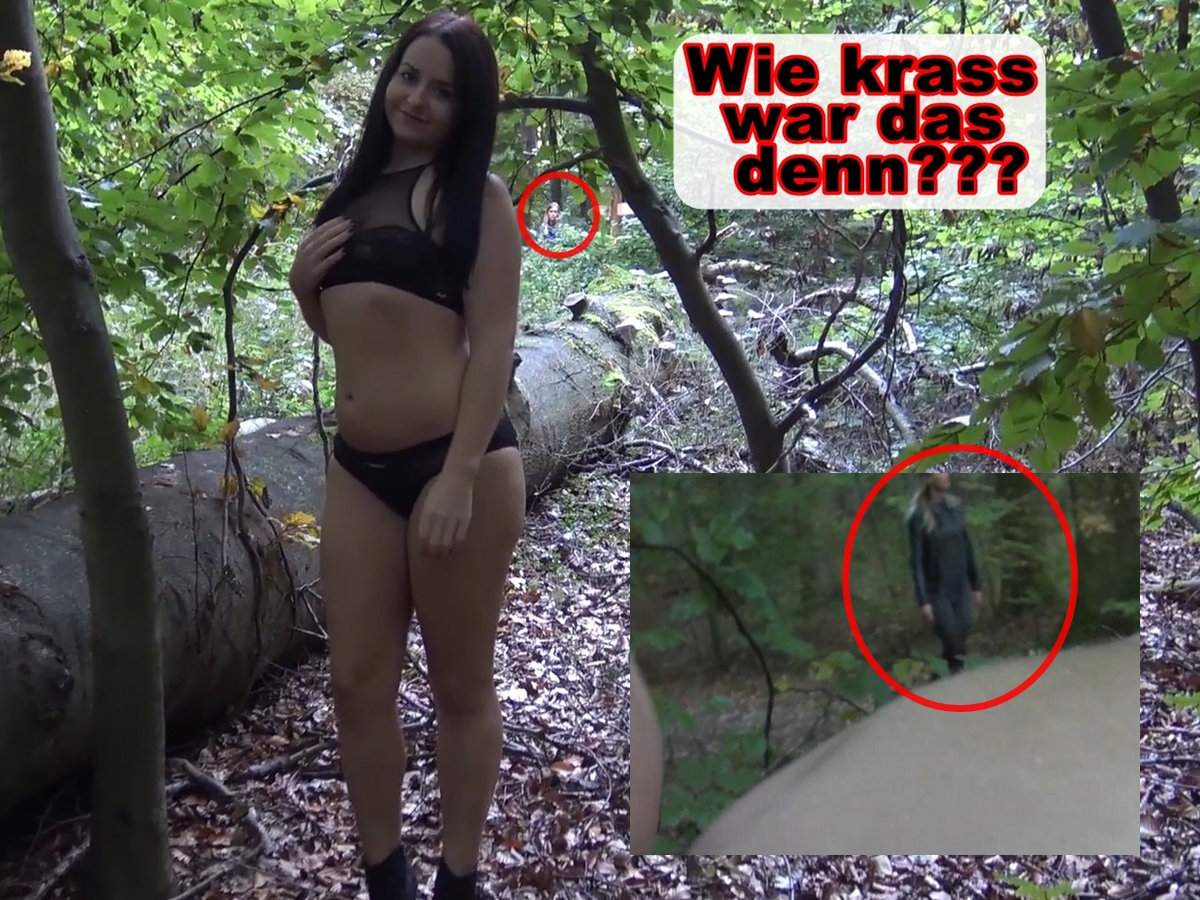 WIE KRASS WAR DAS DENN??? Ich hatte ein Shooting im Wald und wurde währenddessen richtig feucht, also machte ich mich öffentlich an den Fotografen ran. Der konnte sowieso nicht widerstehen. Es sind sooo viele Menschen vorbeigelaufen oder sogar stehen geblieben! Das hätte ich echt nicht gedacht und wir haben einfach weiter gemacht. Ich glaub wir haben ein paar Spaziergänger/Spanner schockiert :P