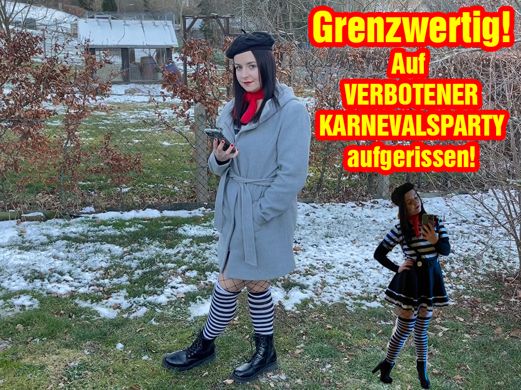 Da bin ich schon auf einer verbotener Karnevalsparty und da versetzt mich meine Freundin einfach. Ich musste die ganze Zeit draußen warten, aber zum Glück kam ein Typ vorbei und half mir früher auf die Party zu kommen. Mein Glück oder eher sein Glück, da wir die ersten waren, hatte er eine geile Idee wie wir uns die Zeit vertreiben können ;). Gut dass da ein Billardtisch war und er nicht nur die Kugeln stoßen konnte ;)