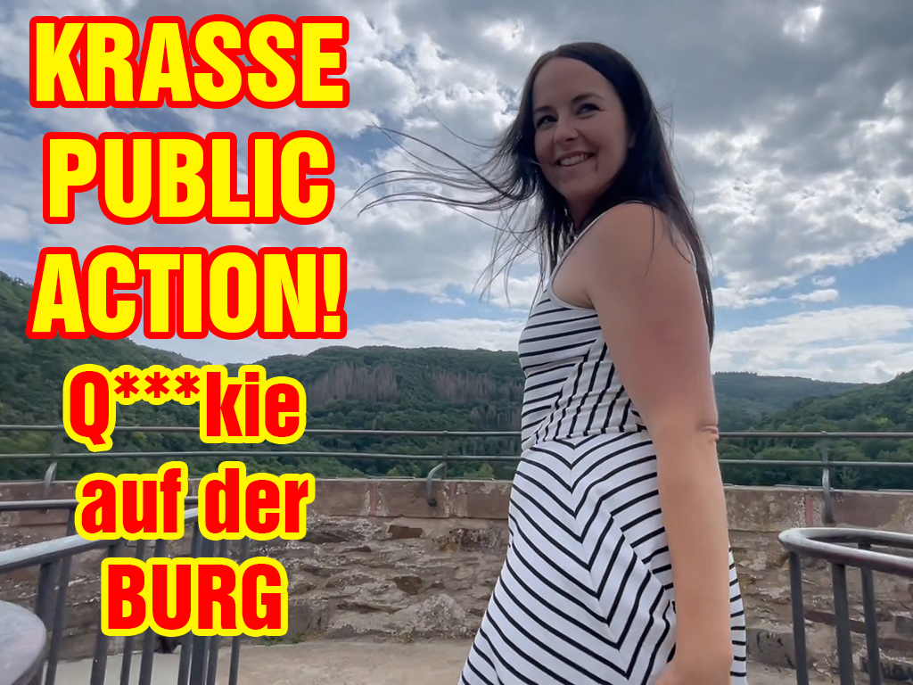 Ich glaube das ist verboten!!! Ganz oben auf der Burg habe ich mich geil ficken lassen. Ok, ich habe es ja auch drauf angelegt ;) Ich habe einfach kein Höschen an und da ich ein Kleidchen an habe und es sehr windig ist, kann man schnell alles sehen. Da kann er einfach nicht anders und hat mich direkt oben gefickt. Es kann zwar jeden Moment einer hochkommen, aber was soll es. So ein Quickie an der frischen Luft ist einfach das geilste! Hättest du mich auch direkt dort gevögelt?