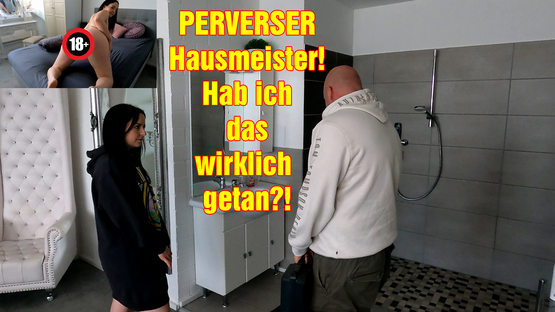 PERVERSER Hausmeister! Habe ich das wirklich getan?! Der Hausmeister in meiner Wohnung ist echt eine Katastrophe. Immer braucht er ewig und dann ist er auch  noch so unverschämt! Dieses Mal hat er wenigstens schnell den Schaden behoben, aber dann beobachtet er mich einfach. Was soll das?! Hmm, aber so kann ich direkt mal mit ihm zusammen schauen, ob alles funktioniert, oder wie siehst du das?