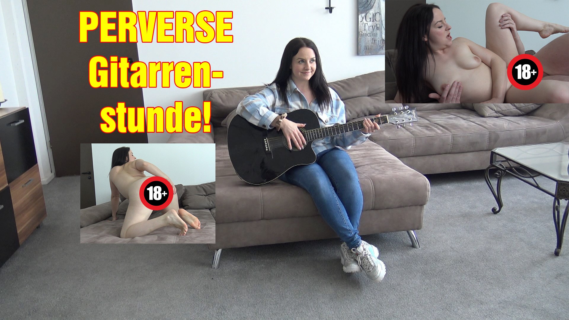 PERVERSE Gitarrenstunde! Immer nur Blasmusik ist ja langweilig, also wollte ich es mal mit der Gitarre versuchen. Ich wusste gar nicht, dass zum Gitarrenunterricht auch Löffelchen gehört ;) Aber er meinte, um richtig mit den Fingern an der Gitarre klarzukommen, muss ich das mal am Schwanz üben. Hmm, ob das so stimmt, glaube er hat mich da ausgetrickst. Wie würden denn eine Stunde bei dir aussehen?