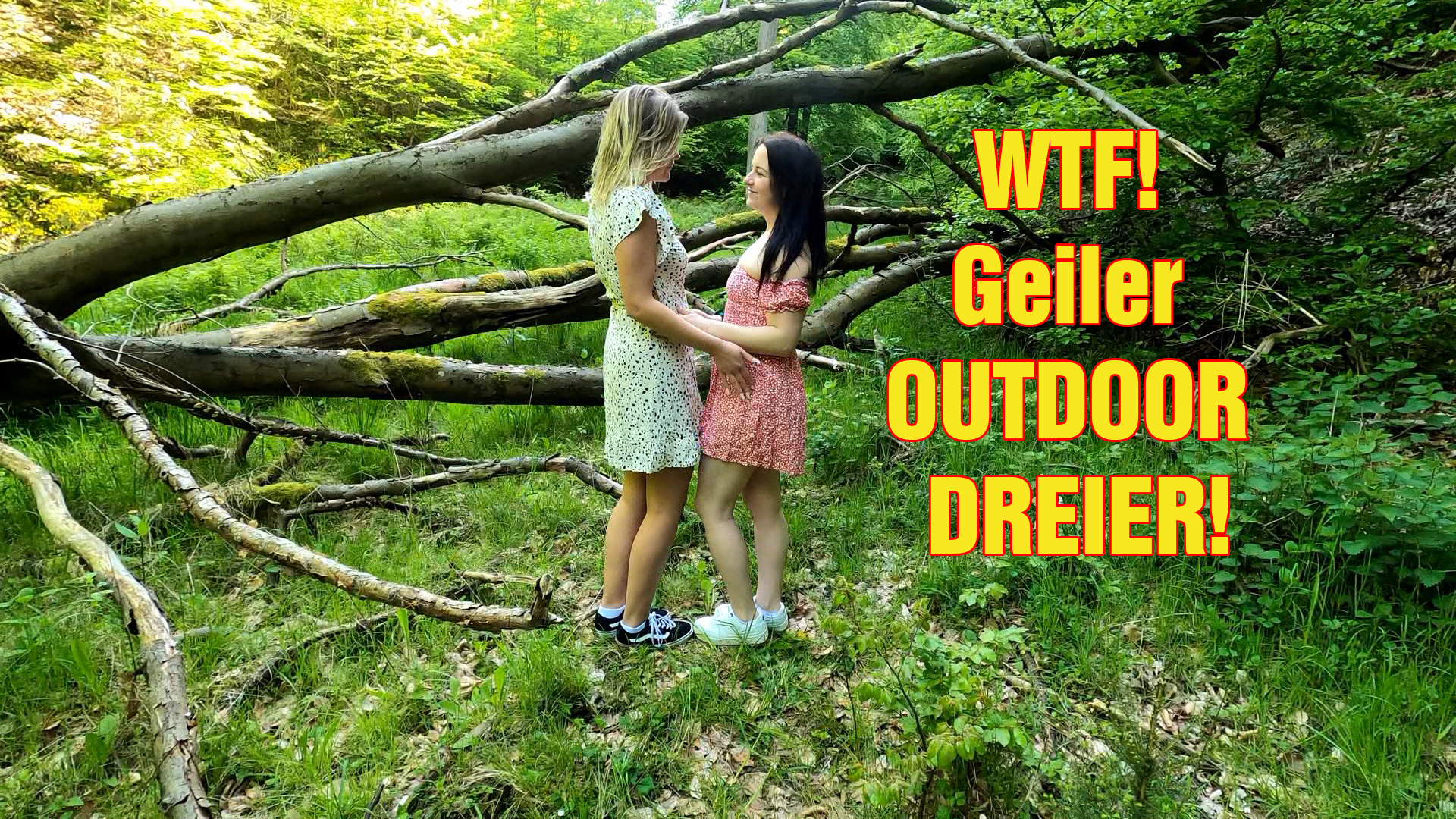In der freien Natur zu ficken, macht doch einfach am meisten Spaß. Sich gegenseitig die feuchte Muschi zu lecken und den ersten Mann der vorbeikommt direkt ranzulassen und einfach geil OUTDOOR zu ficken. Sag mir, was gibt es geileres?! Du hättest doch auch direkt mit uns gefickt, oder nicht?!