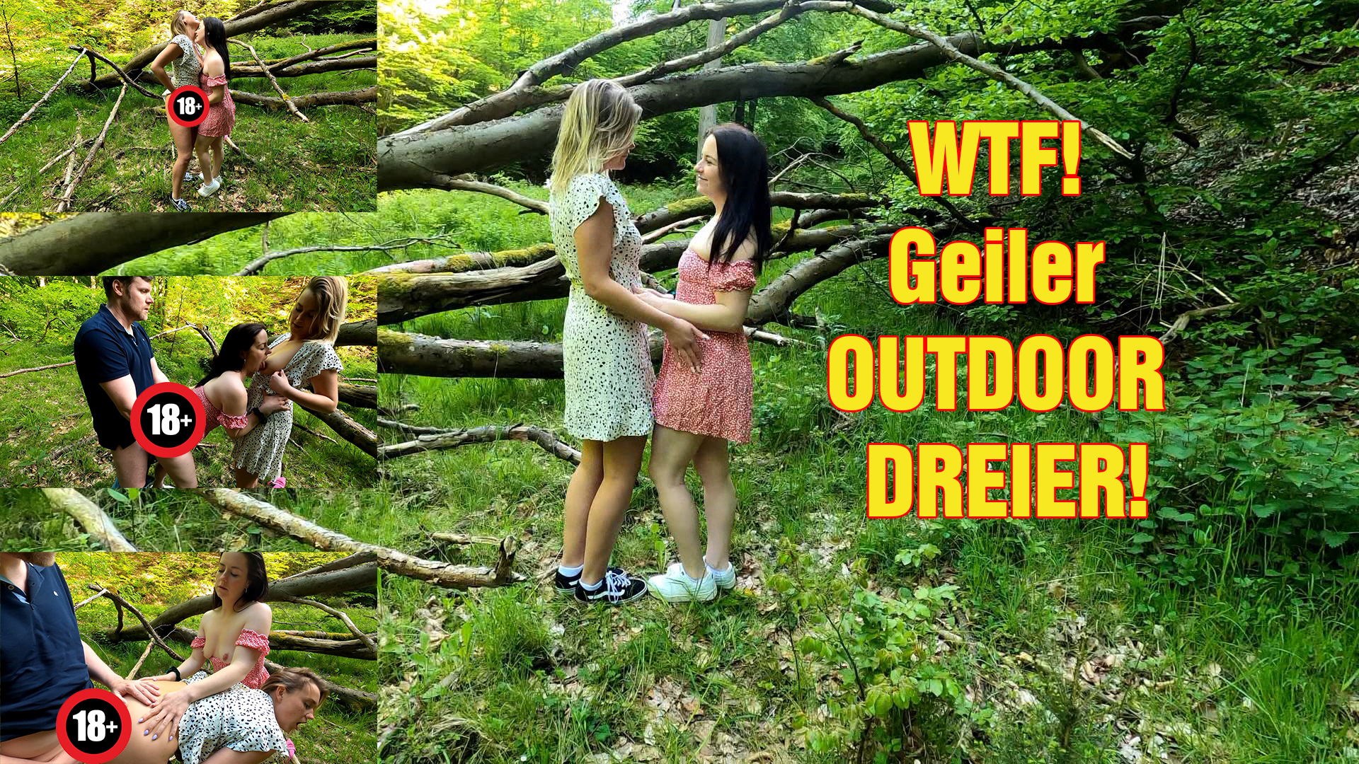 WTF! Geiler OUTDOOR DREIER! In der freien Natur zu ficken, macht doch einfach am meisten Spaß. Sich gegenseitig die feuchte Muschi zu lecken und den ersten Mann der vorbeikommt direkt ranzulassen und einfach geil OUTDOOR zu ficken. Sag mir, was gibt es geileres?! Du hättest doch auch direkt mit uns gefickt, oder nicht?!