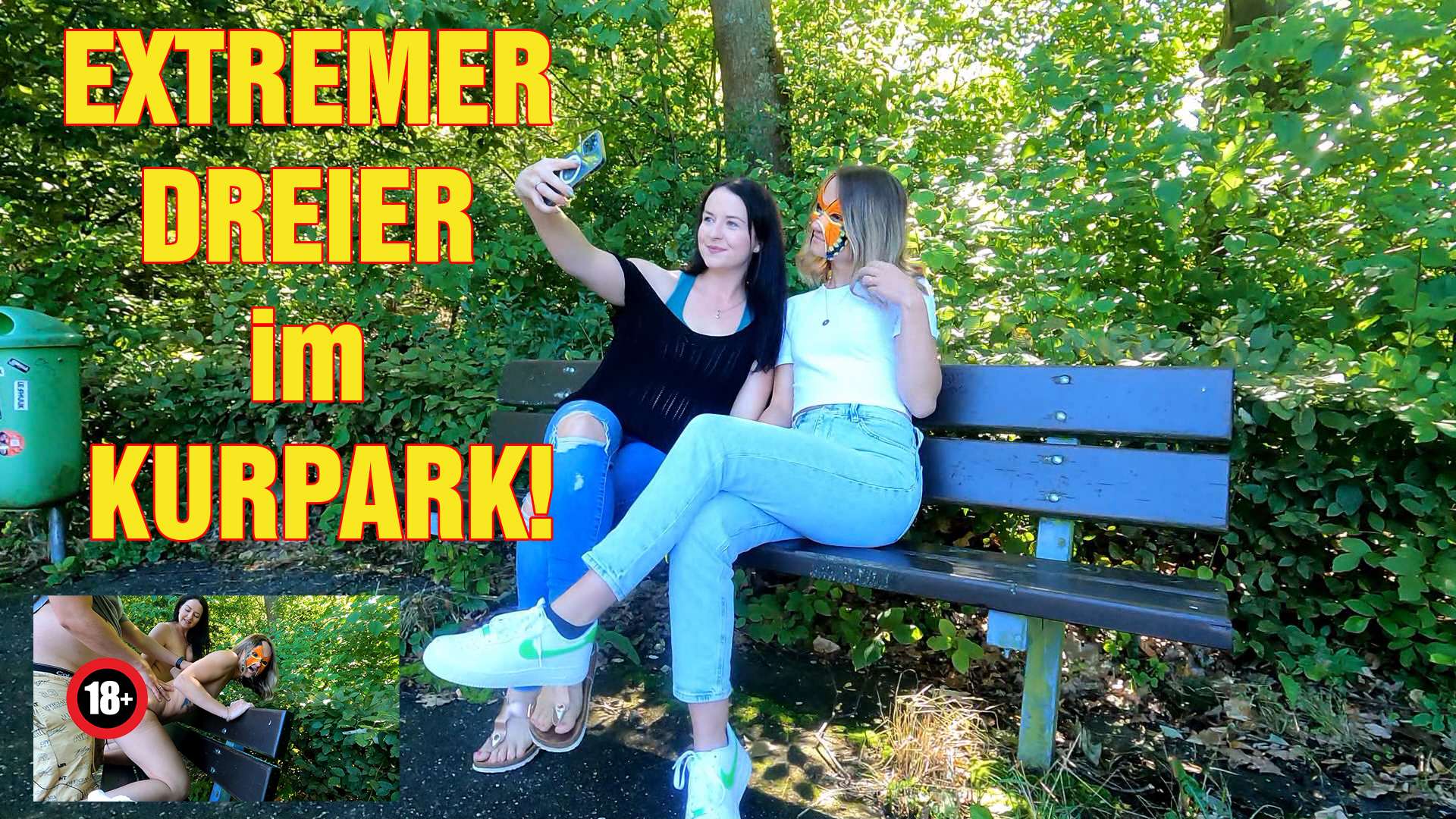 EXTREMER DREIER im KURPARK! Ich glaube da haben es MonaMystery und ich echt übertrieben. Aber von Anfang an! Wir sitzen auf der Parkbank und machen ein paar Selfies von uns, als wir angesprochen werden von einem Typen, ob er Bilder von uns zusammen machen soll. Und so ging es los! Am Ende waren wir nackt und lassen uns von dem Kerl mitten im Park auf der Bank vögeln. OMG, wie sind wir da wieder reingekommen?! Hättest du auch mitgemacht?