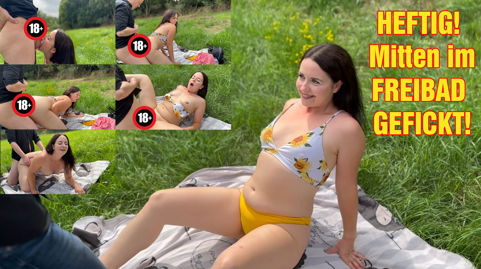 HEFTIG! Mitten im FREIBAD gefickt! Ich war habe mich gerade schön im Freibad gesonnt, da kam dieser geile User vorbei und ich dachte mir, hier kann man doch schön vögeln mitten auf der Liegewiese. Gedacht, getan. Direkt seinen Schwanz rausgeholt und angefangen zu lutschen. Oh Mann, wie geil ist das! Natürlich durfte er mich auch noch geil durchficken! Wärst du auch so mutig, mitten im Freibad?