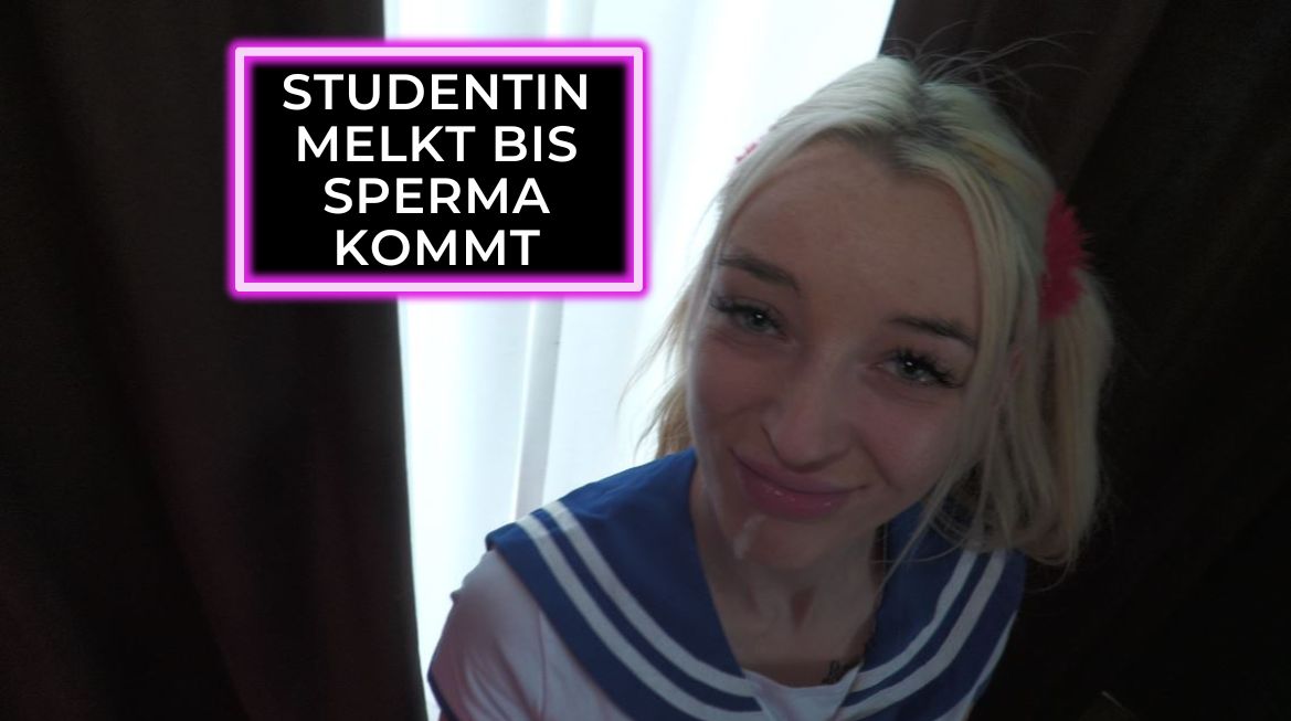 Studentin melkt bis Sperma kommt Als Studentin gekleidet habe ich genüsslich, den Schwanz gemolken.
Mit etwas Dirtytalk und Blowjob hat es nicht mehr lange gedauert, bis die gewaltige Spermaladung nur so auf meine Zunge gleitete und mir runter lief, anschließend habe ich auch brav den Schwanz sauber gelutscht.
Hoffe das Video gefällt Dir, lass Deine Meinung doch gerne in den Kommentaren da, ich würde mich freuen.