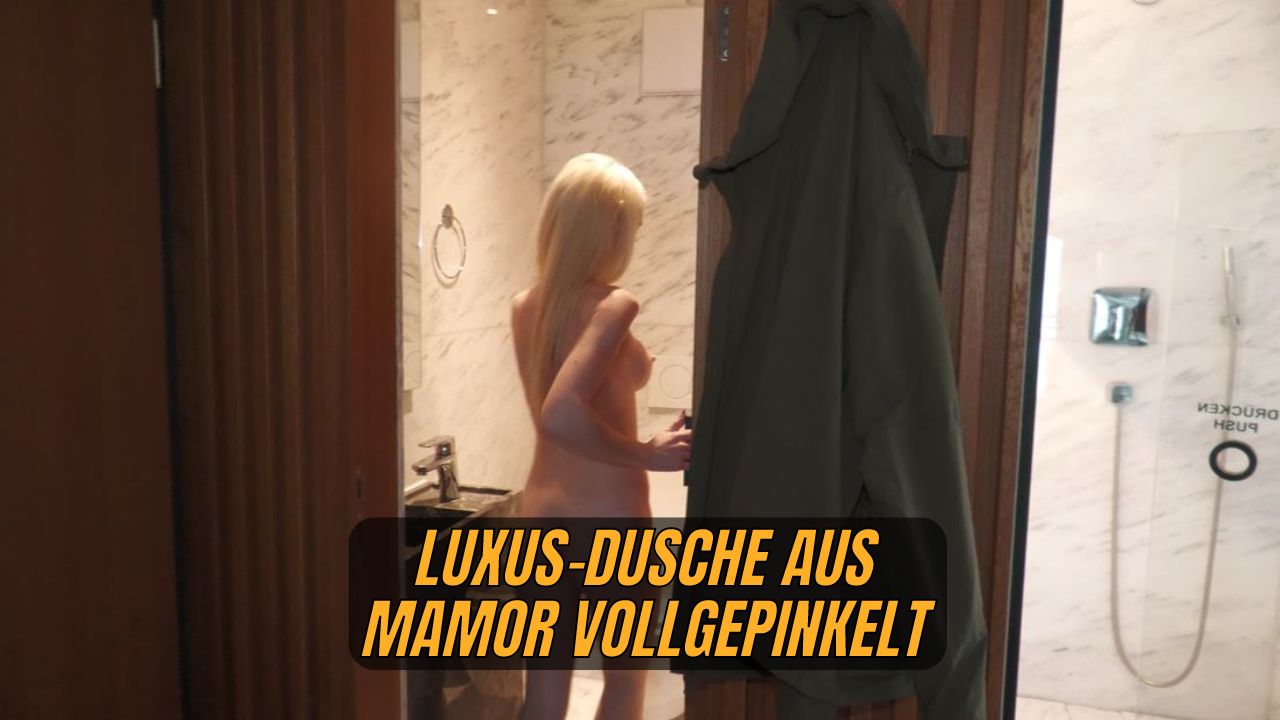 Luxus-Dusche aus Mamor vollgepinkelt Ich war im Hotelzimmer in Bayern und musste ganz dringend pinkeln als ich feststellte das kein Toiletten Papier aufgefüllt wurde, nun ja da musste eine andere Lösung her, also pisste ich in die Dusche.

#natursekt #pee #pisse #dusche #blond #teen