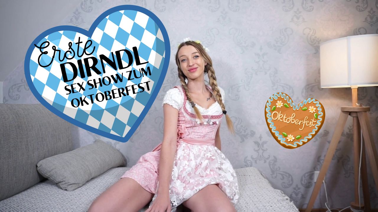 Erste Dirndl Sex Show zum Oktoberfest Hier ging es richtig geil zur Sache.
Erst besorgte ich es meiner feuchten Pussy und dann waren wir im Duo vor der Cam. Er fickte mich schön hart und tief Doggy. Ich verwöhnte seinen Schwanz mit einem Blowjob und anschließend mit einem Handjob. Als Dankeschön bekam ich die volle Ladung zum Teil in meinen Sperma freudigen Mund und zum anderen Teil über meine Fickfresse. Mhhh es war sehr geil…