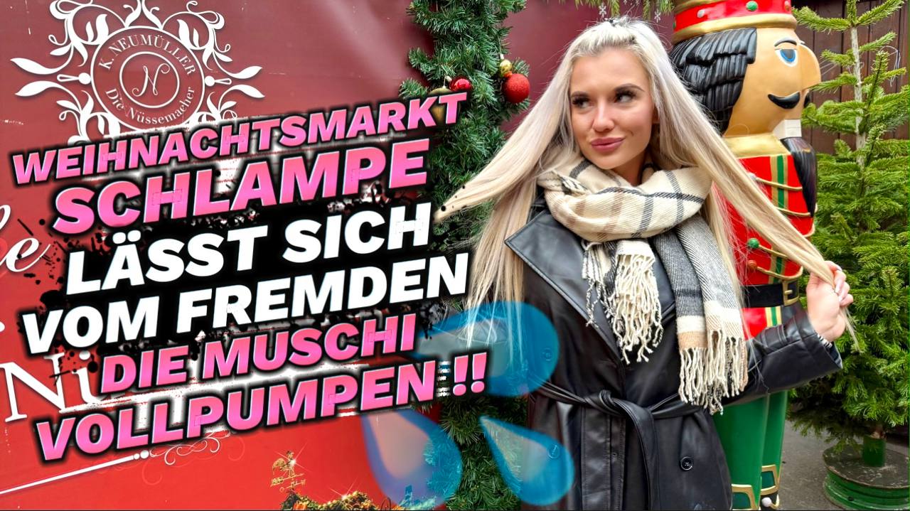 WEIHNACHTSMARKT SCHLAMPE LÄSST SICH DIE MUSCHI VOLLPUMPEN !! Omg war das krass!! Die Woche war ich nochmal das letzte Mal auf dem Weihnachtsmarkt. Auf einmal quatscht mich ein Typ von der Seite an, weil er mich erkannt hatte  Aber irgendwie hatte ich vorm Weihnachtsfest auch nochmal Lust ordentlich durchgefickt zu werden  Also hab ich ihn mit nach Hause genommen. Das einzigste an was er natürlich nicht gedacht hatte, war nen Gummi  Typisch Männer… Ficken wollen, aber nicht mitdenken. Aber scheiß drauf. Hab ihm gesagt er soll aufpassen, weil ich ja keine Pille nehme  Der Typ war echt ne 10/10 und hat gefickt wie ein Stier. Aber natürlich musste es so weit kommen, dass er vor lauter Geilheit am Ende nicht an sich halten konnte und mir seine komplette Wixxladung reinschoss  Na super, was für eine Bescherung so kurz vor Weihnachten…