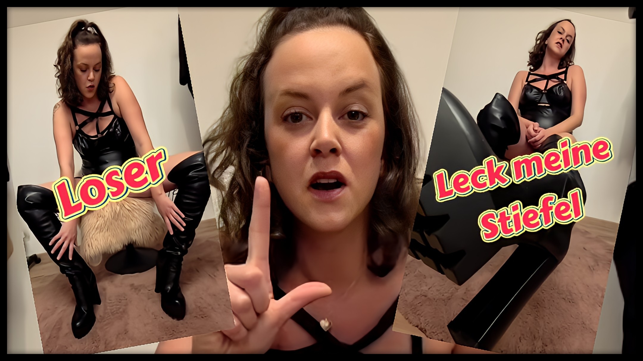 Du starrst auf meine Stiefel, ich weiß es. Dieses glänzende Leder, diese hohen Absätze... sie rufen nach dir. Bist du bereit, meinen Befehlen zu gehorchen? Oder bist du nur ein weiterer Versager, der sich nicht traut, seine wahre Bestimmung zu erfüllen? Komm näher, meine kleiner Sklave, und lass mich dich führen.