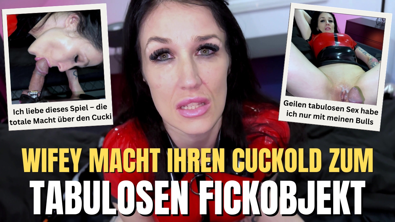 Manchmal reicht’s mir einfach nicht, und dann schnapp ich mir meinen Cuckold und benutze ihn als mein dreckiges, perverses Fickspielzeug. Tagsüber spielt er den braven Ehe-Cucki, aber nachts kriecht er auf Knien vor mir rum und fleht wie ein notgeiler Köter um harten, geilen Sex. Die Wifey hat wieder Bock auf nen Cucki Schwanz und drillt ihren devoten Ehe-Sklaven zu meinem persönlichen Fickobjekt ab. Ich liebe dieses Spiel – die totale Macht über den kleinen Quickie zu haben und ihn mit meinem versauten Dirtytalk komplett um den Verstand zu bringen. Meine dauergeile, besamungswillige Fotze hat ihn an den Rand des Wahnsinns getrieben. Mir willenlos zu gehorchen und exakt das zu tun, was ich ihm befehle, ist seine einzige Chance auf Erlösung. Schafft’s der Loser, meine spermaverseuchte Fotze sauberzulecken, oder bleibt er nur ein sabbernder Versager?