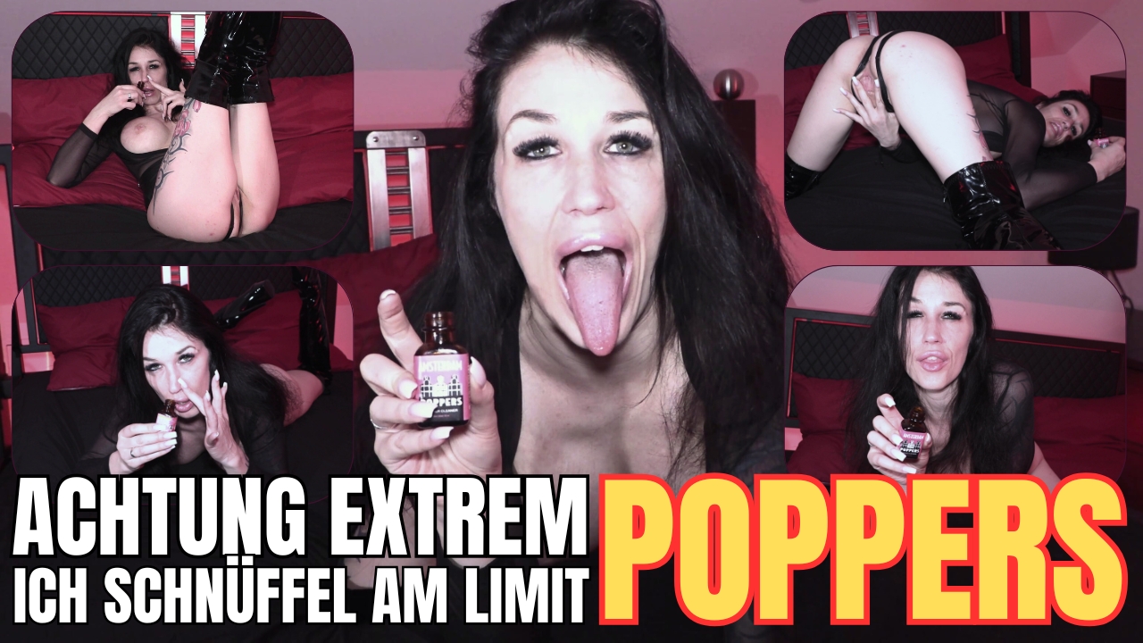 Achtung extrem versaute Poppers-Session - Aroma-Hure schnüffelt am Limit bis zur Ekstase! Vorsicht, extrem versaut und nur für eingefleischte Poppers-Junkies! Deine notgeile Poppers-Schlampe ist bereit für die nächste, hemmungslose Dröhnung – und diesmal sniffen wir bis an die verdammte Grenze! Ich zieh das Aroma so gierig durch meine Nase, dass mein Körper vor Lust bebt. Ich bin längst eine verdorbene Aroma-Hure, die ihre nasse Fotze mit jedem Zug mehr befriedigt. In diesem Rausch liebe ich es, dreckig und pervers zu reden, dir zu flüstern, wie wir zusammen unsere Fläschchen leersaugen und uns gegenseitig in die verdorbenste Ekstase treiben. Bereit, mit mir abzuheben, du geiler Wichser?