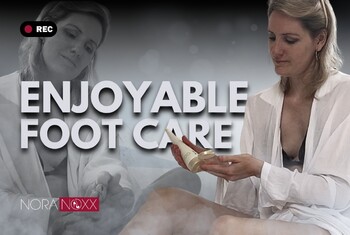 Enjoyable foot care to j**k off