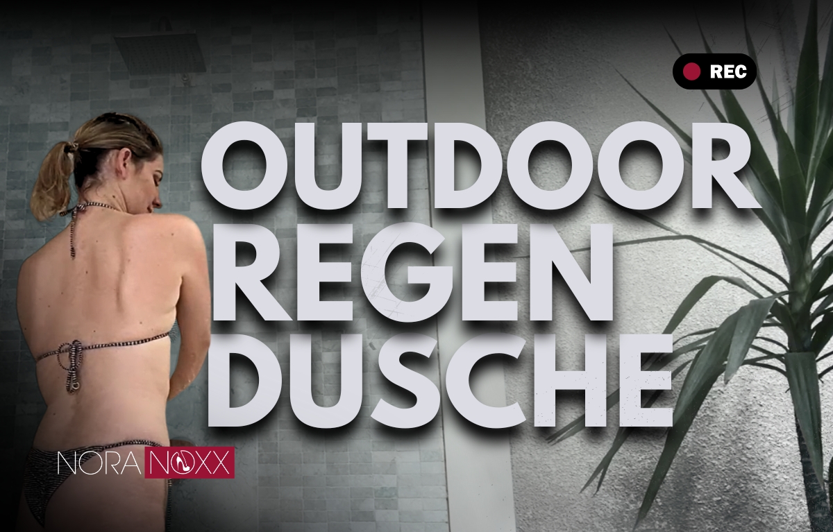 Outdoor Regendusche Sauber, nackt und rasiert Eine Dusche draußen unter freiem Himmel ist doch wirklich was schönes. Fast so schön wie der Bikini, den ich anfangs noch trage. Aber nicht lange und er fällt, denn zum einseifen muss ich ja an wirklich alle Stellen kommen  . Und nicht nur das, auch rasieren ist angesagt, wer will schon Stoppeln? Unter den Armen, die Beine und ach ja, zwischen den Beinen natürlich auch…