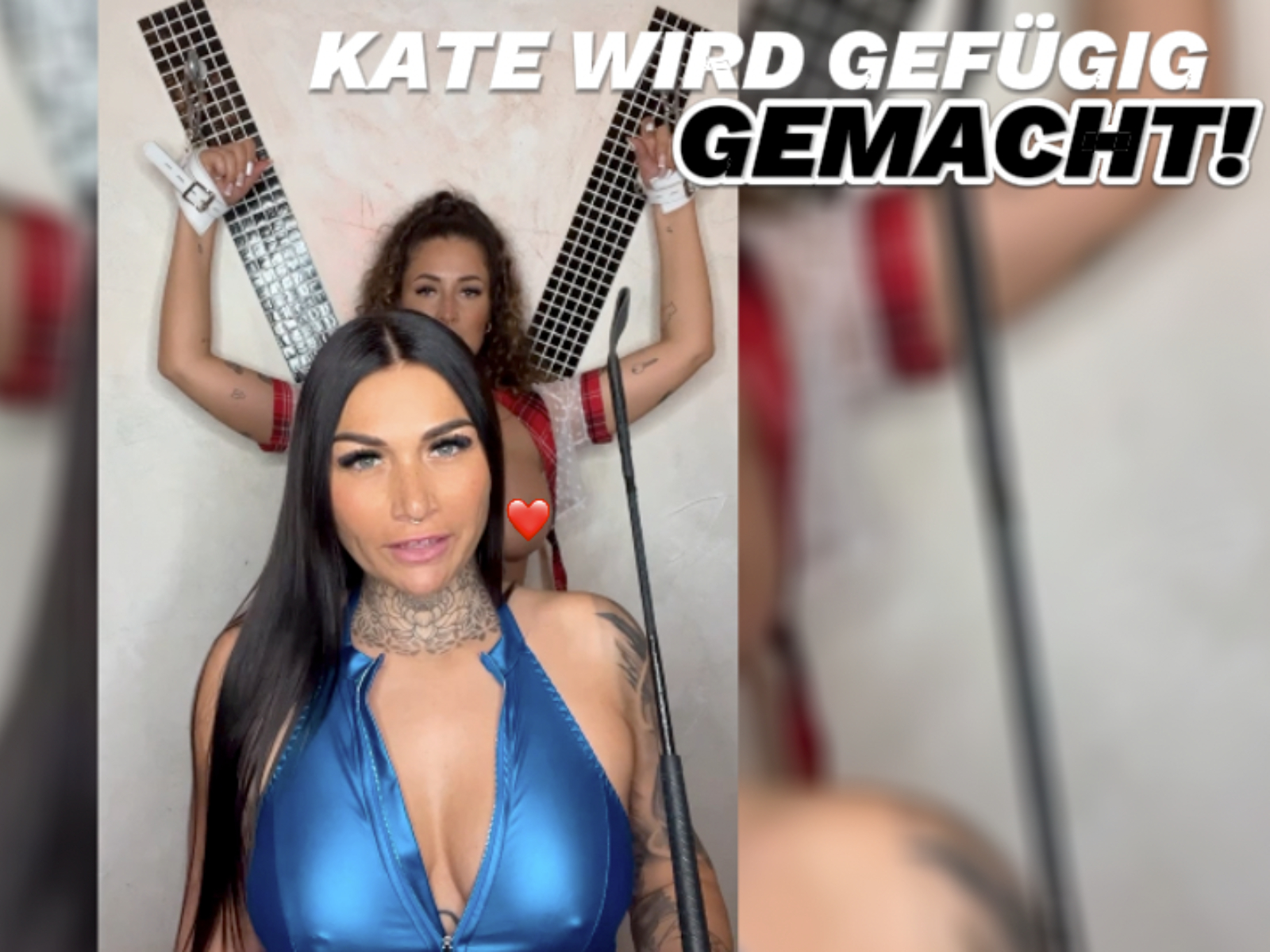 Kate wird gefügig gemacht! Die liebe Kate hört nie auf mich und ist sehr ungezogen! Das schreit für mich nach Bestrafung! Zuerst fesselte ich sie ans Andreaskreuz und zeigte ihr mit meiner Gerte wo es langgeht und machte sie endlich gefügig! Soll ich nächstes Mal strenger sein? Was meinst du?