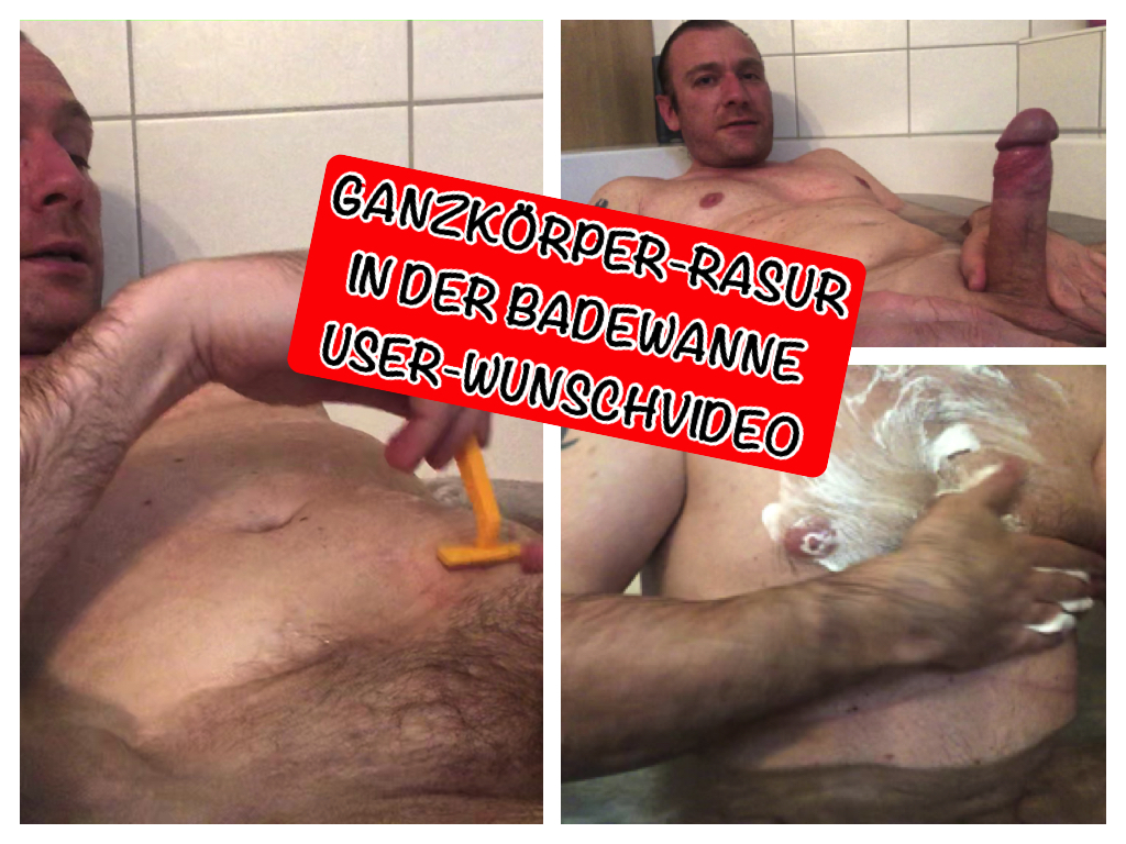 Ganzkörperrasur - Wunschvideo Extra für Dich lieber B. kommt hier Dein ganz persönliches Wunschvideo. Ich hoffe Du wirst viel Spaß damit haben - ich hatte ihn definitiv, wie man am Ende sehen kann. Ich konnte nicht anders als zum Schluß meinen frisch rasierten Schwanz auch noch für Dich zu wichsen. ;) Es fühlt sich so glatt einfach zu geil an...! Ich wünsche Dir (und natürlich auch allen anderen) ganz viel Freude damit!