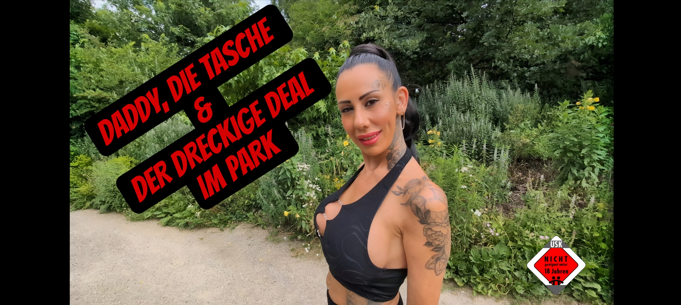 Ich war heute mit Stiefdaddy ein bisschen shoppen... und da hab ich diese eine Tasche gesehen  soooo geil! Aber Daddy ist nicht gerade der spendabelste Typ.......  jedenfalls nicht ohne kleine Extras  

Im Park war die perfekte Gelegenheit..... ich sprech ihn nochmal auf die Tasche an und er zögert. Na gut, dann zeig ich ihm eben, was er dafür kriegt: mich, und zwar so richtig dreckig!
Ab in den nächsten Busch, ich knie mich vor ihn, hol seinen harten Schwanz raus und fang an, ihm so richtig geil einen zu blasen.  genau so, wie er’s liebt  

Sein Schwanz wird härter und härter, und meine geilen Titten wollen auch was abhaben  also fickt Stiefdaddy sie schön durch, bevor er mir seinen dicken Hammer in die enge Pussy rammt   Ich stöhne,  lasse mich durchnehmen  alles für diese verdammte Tasche!  

Ob ich sie mir verdient hab? Schau’s dir an und sag mir, ob du sie mir auch geschenkt hättest  
Lass mir deine Sterne da und schreib mir, ob du’s g