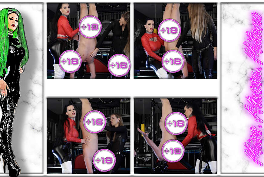 Hängend B**sen mit doppeldomina und Nippelspiel von MissAlessaMilano