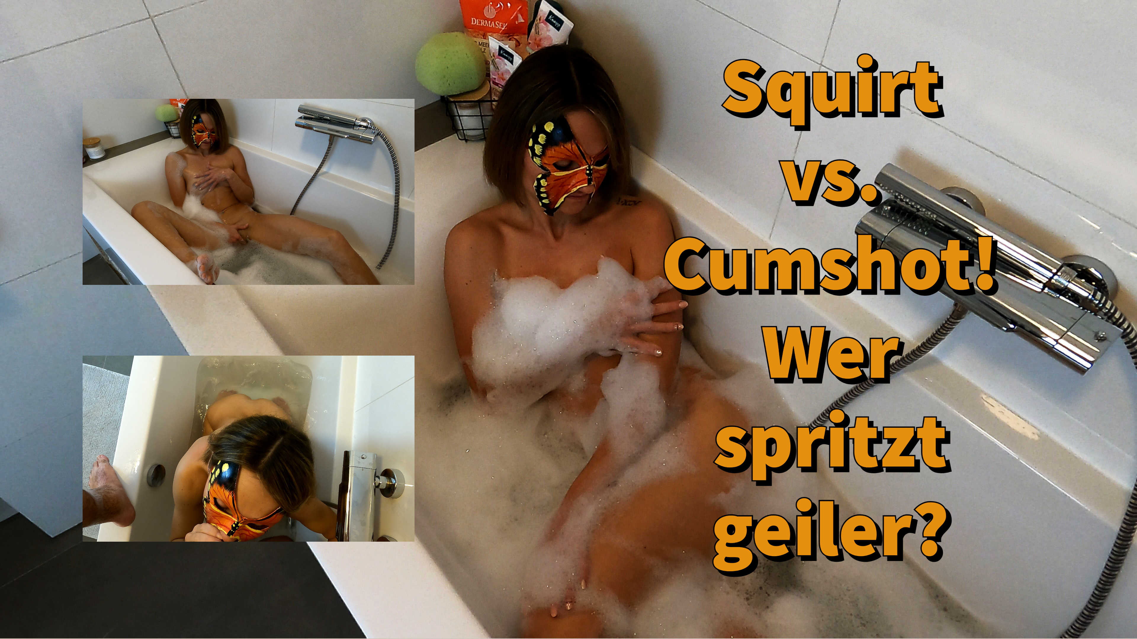 Squirt Vs. Cumshot!! Wer spritzt geiler? Es gibt doch nicht geileres, als es sich in der heißen Badewanne zu besorgen .... und wenn ich dabei noch geil abspritze, versaue ich auch nichts !!!
Ich war so geil wie lange nicht mehr , dann bemerkte ich das ich gar kein Handtuch habe. Gott sei Dank, war mein Stiefbruder zuhause , der mir nicht nur das Handtuch gab, sondern auch eine harten Schwanz!