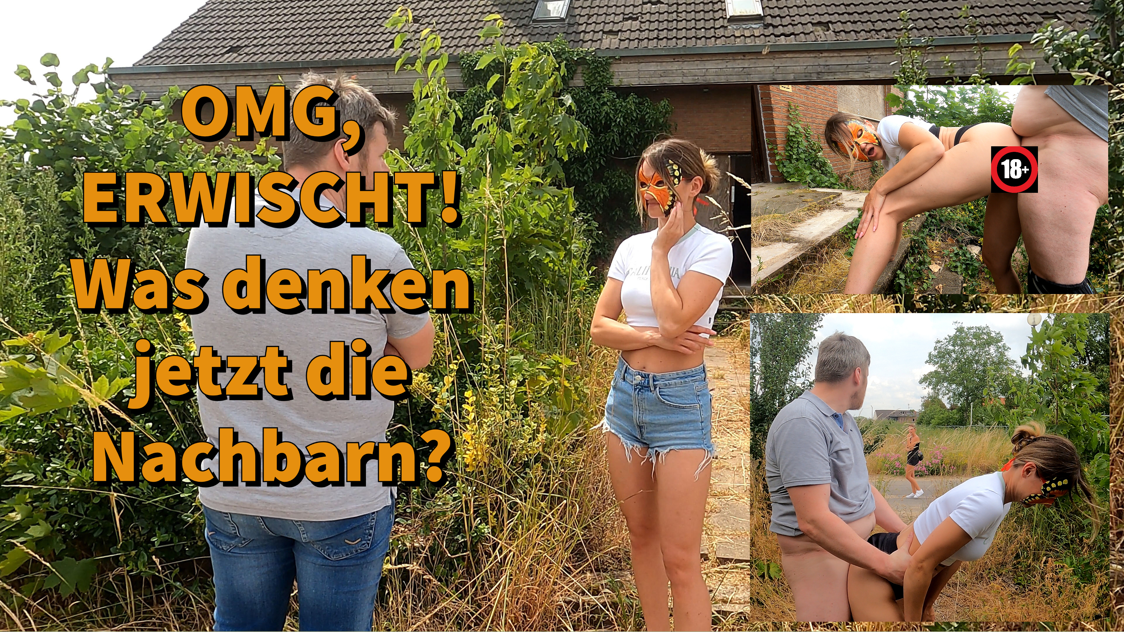 OMG, ERWISCHT! Was denken jetzt die Nachbarn? Ich habe mir ein renovierungsbedürftiges Haus gekauft und um den Garten wieder auf Vordermann zu bringen habe ich mir einen Gärtner bestellt! Die Arbeitsmoral mancher ist aber echt eine Katastrophe, denn dem Gärtner ist das zu viel arbeit. Gut, dass ich weiß wie man Männer am besten motiviert! Eigentlich sind meine Nachbarn um diese Zeit alle auf der Arbeit, heute ist das offensichtlich anders, denn wir werden direkt vor der Haustür im Vorgarten #erwischt ! Ich glaube, ich habe bei meinen neuen Nachbarn keinen guten ersten Eindruck hinterlassen.. Werden sie mir das verzeihen?