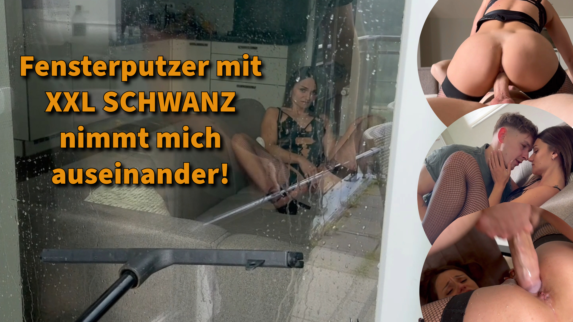 Fensterputzer mit XXL SCHWANZ nimmt mich auseinander! Das kann doch nicht wahr sein, meine Vermieter geben nie bescheid wenn jemand zum Fenster putzen vorbei kommt! Ich möchte es mir gerade selbst beorgen als plötzlich jemand das Fenster genau neben mir putzt. Ich bin so geil, dass ich einfach nicht aufhören kann, deswegen mache ich einfach weiter und hoffe regelrecht das er mich bemerkt! Das mein Fensterputzer mich innerhalb von drei Sekunden zum squirten bringt und mich anschließend mit seinem XXL Schwanz auseinander nimmt, habe ich allerdings nicht erwartet!