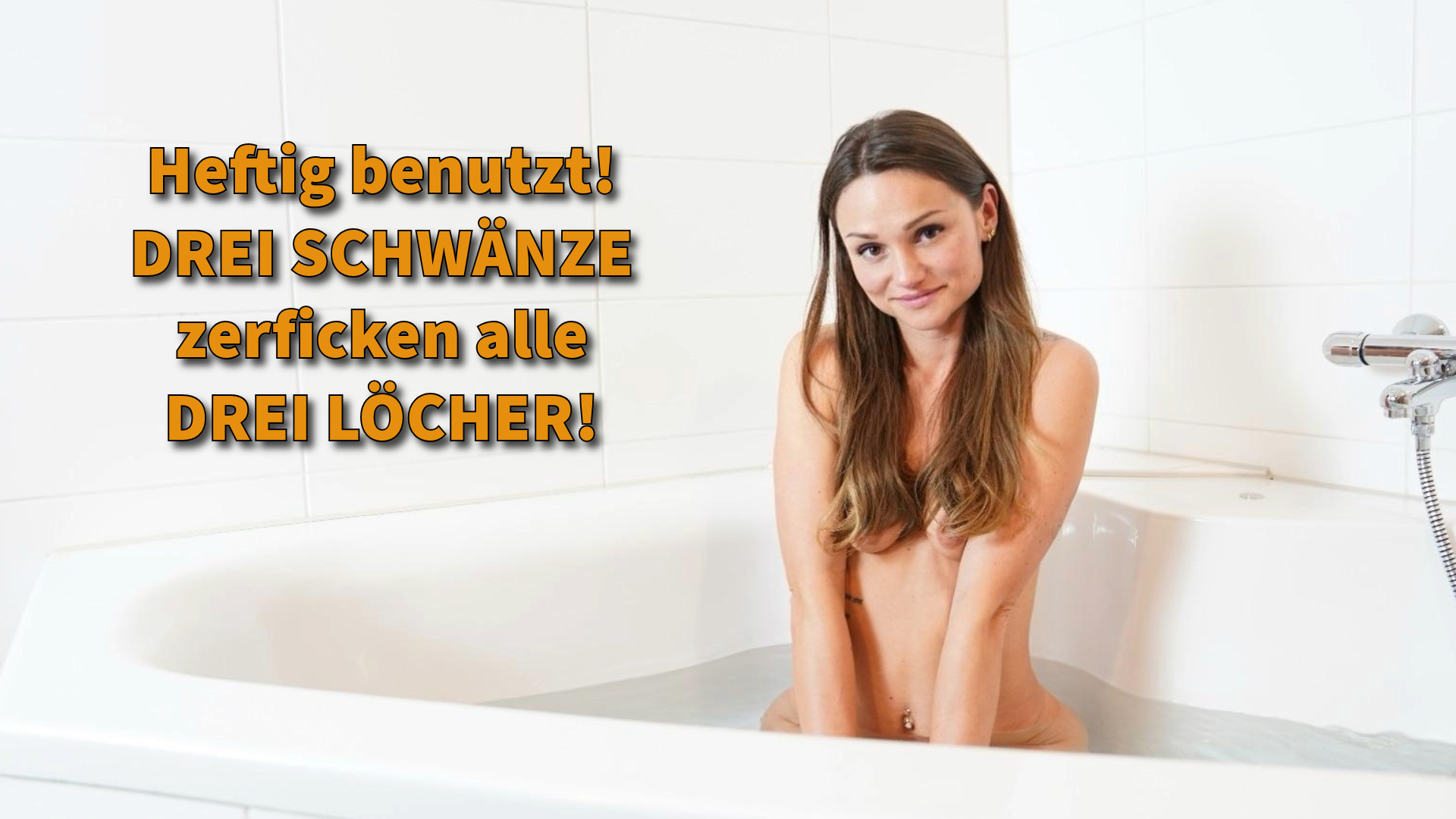 Heftig benutzt! DREI SCHWÄNZE zerficken alle DREI LÖCHER! Ist das eine Nummer zu heftig für mich? Ich mag es ja wirklich, wenn ich beim Sex an meine Grenzen komme aber drei Schwänze auf einmal zu verwöhnen, ist gar nicht so leicht! Sowas habe ich wirklich noch nie gemacht, drei Typen ficken mich in alle Löcher und benutzen mich hemmungslos! Ich stehe zwar eigentlich eher auf leidenschaftlichen Sex aber so ein bisschen Abwechslung kann ja nicht schaden, oder?