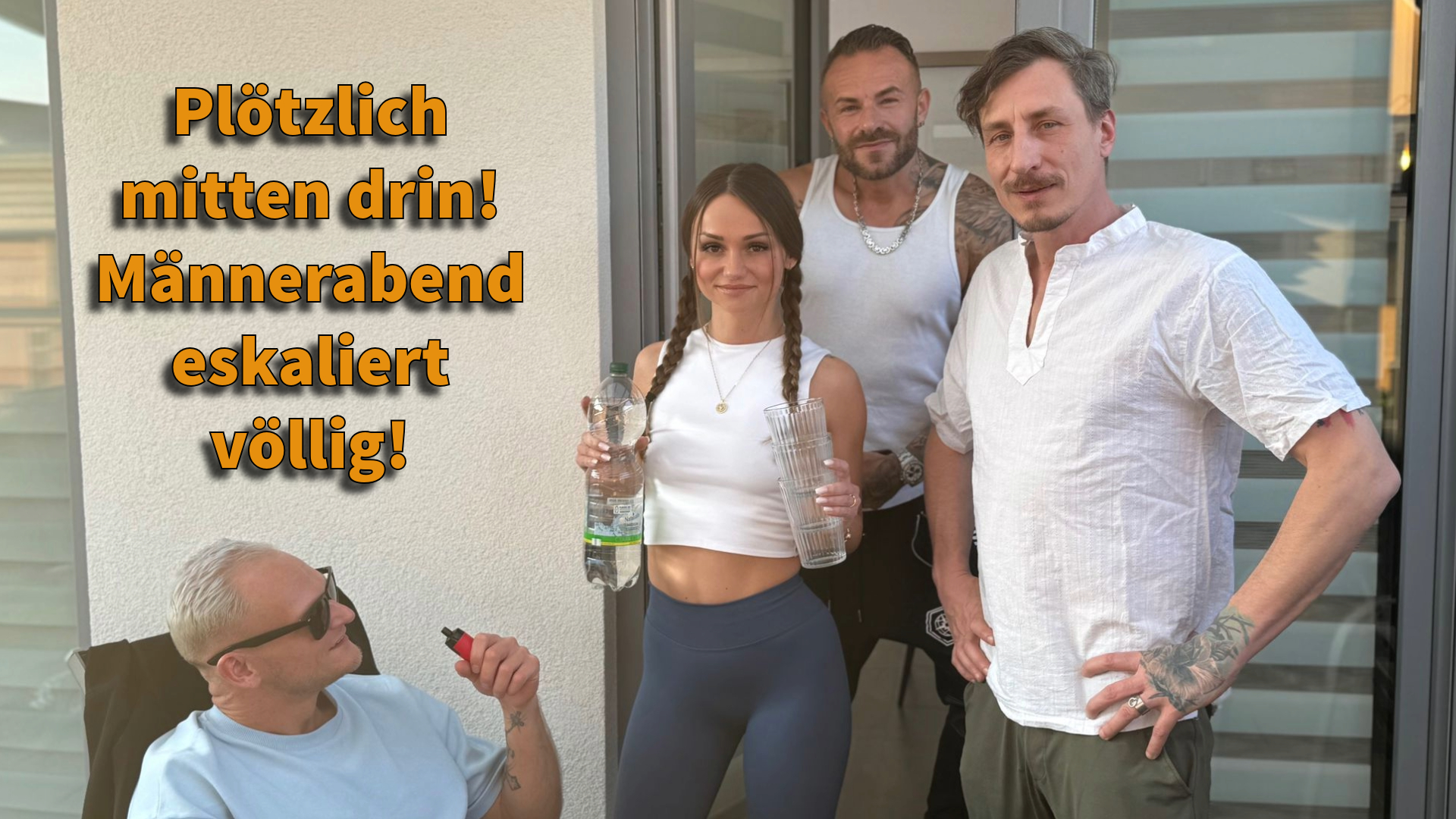 Plötzlich mitten drin! Männerabend eskaliert völlig! Mein Freund hat seine Jungs zu einem gemütlichen Männerabend eingeladen, doch dabei soll es nicht bleiben! Er steht total darauf, wenn er dabei zusehen kann, wie es mir ein anderer Mann richtig geil besorgt. Das mich dieses Mal sogar zwei Typen ficken, macht ihn so geil das er plötzlich nicht nur zuschauen möchte. Drei Schwänze auf einmal, sind wirklich eine besonders geile Herausforderung für mich, doch drei Schwänze bedeutet auch dreimal Sperma! So viel Sperma auf einmal war noch nie in meinem Mund!
