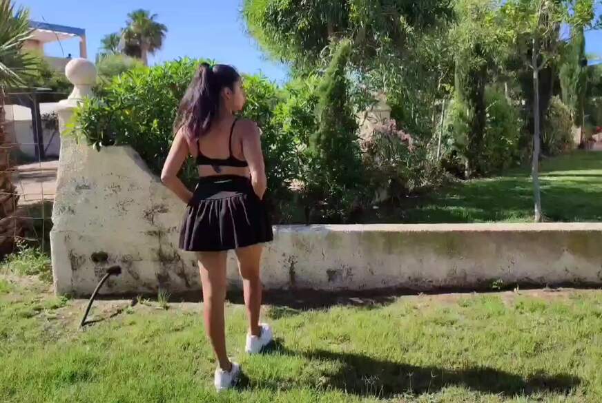 NaughtyPocahontas: Beautiful naughty naked young woman doing sports on public roads